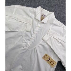 WAH Maker Frontier Popover Shirt Men's XL  Cotton Banded Collar Bib Front NWT